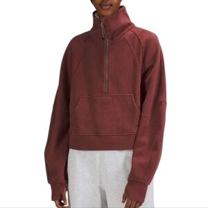 Lululemon Scuba Oversized Funnel Neck Half-Zip - Smoky Red